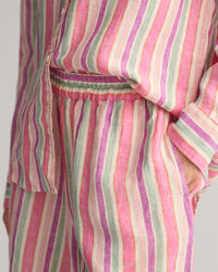 Raidalliset pull-on-pellavashortsit