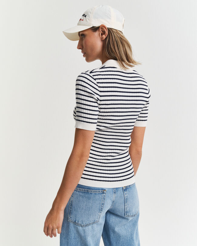 Raidallinen lyhythihainen Rugger‑ribbineule