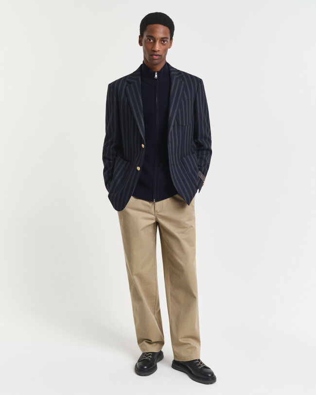 Kohopintainen puuvilla-merinovillainen neuletakki