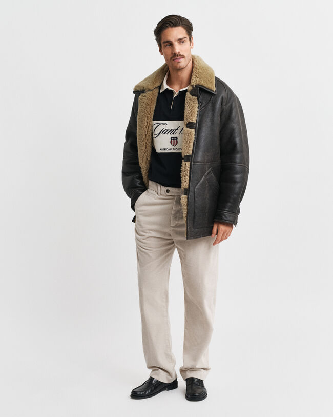 Straight fit ‑mitoitetut vakosamettihousut