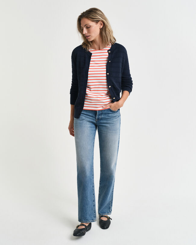 Kohopintainen puuvillaneuletakki