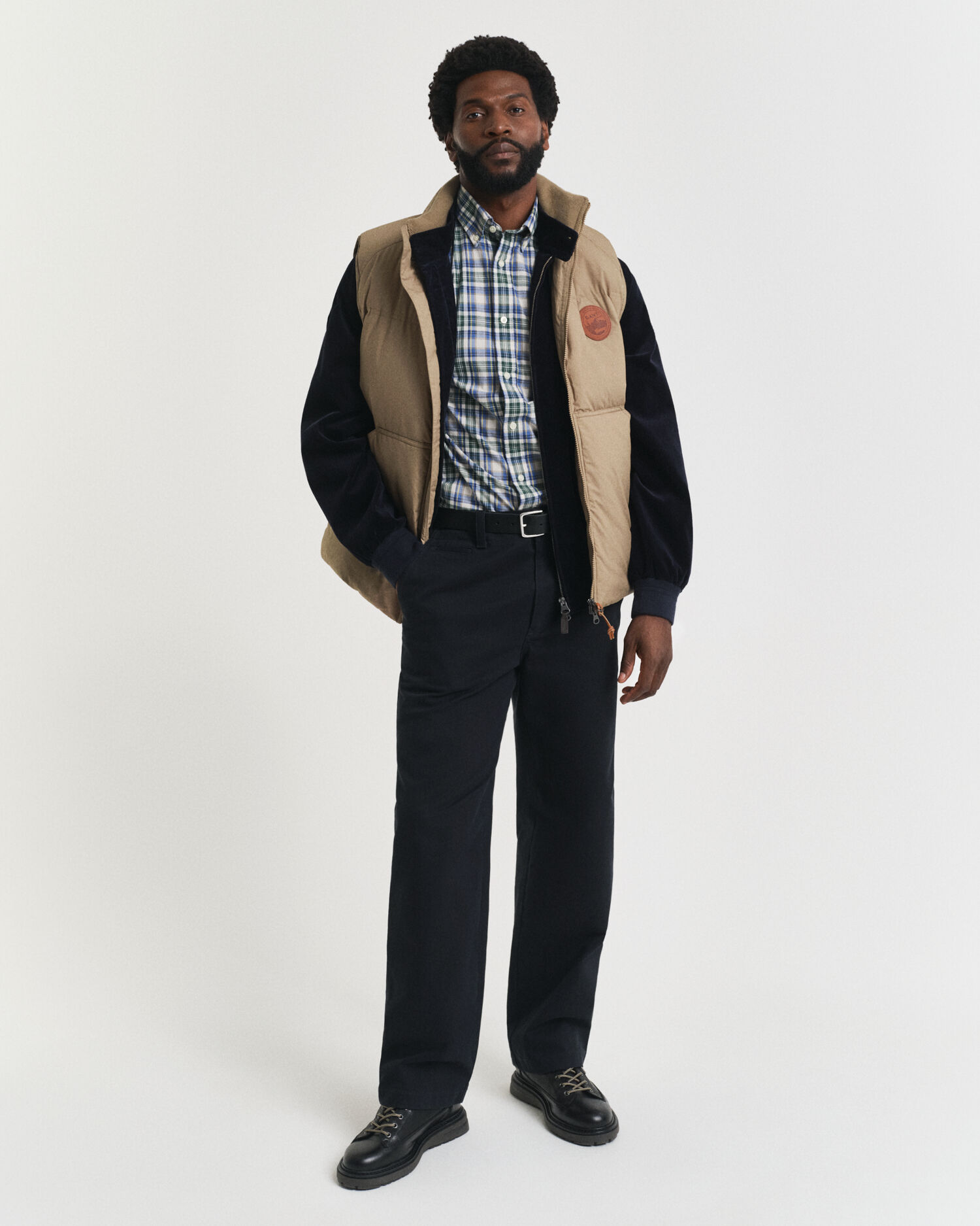 Regular fit ‑mitoitettu ruudullinen Archive-popliinipaita