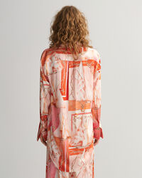 Relaxed fit ‑mitoitettu printtikuvioitu Sailing-silkkipaita