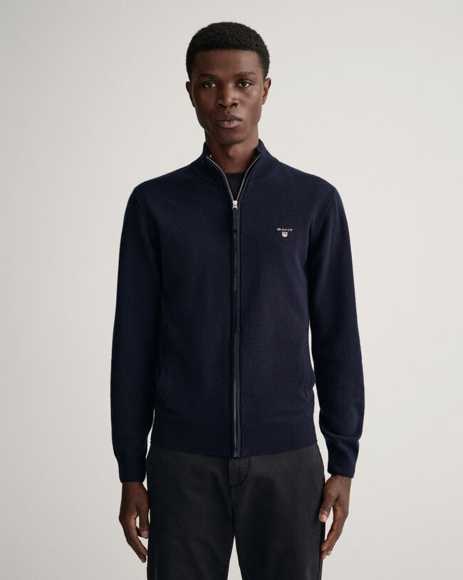 Vetoketjullinen neuletakki erittäin hienosta lampaanvillasta