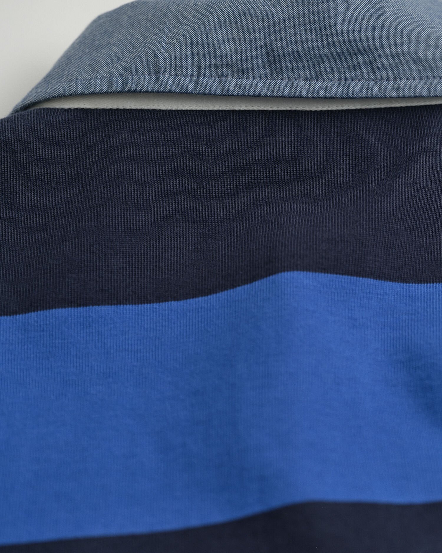 Raidallinen Heavy Rugger ‑paita chambray-kauluksella