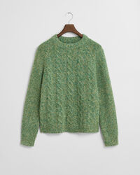 Palmikkoneule, jossa pyöreä pääntie