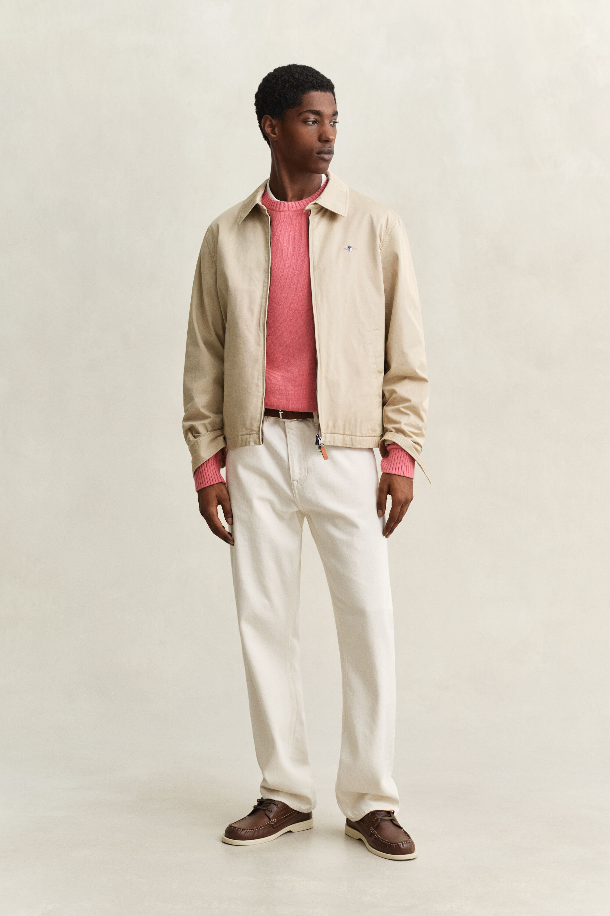 Puuvillasekoiteneulepusero, pyöreä pääntie