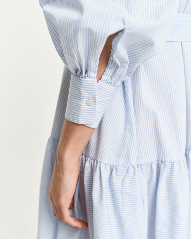 Raidallinen klassinen popliinimekko