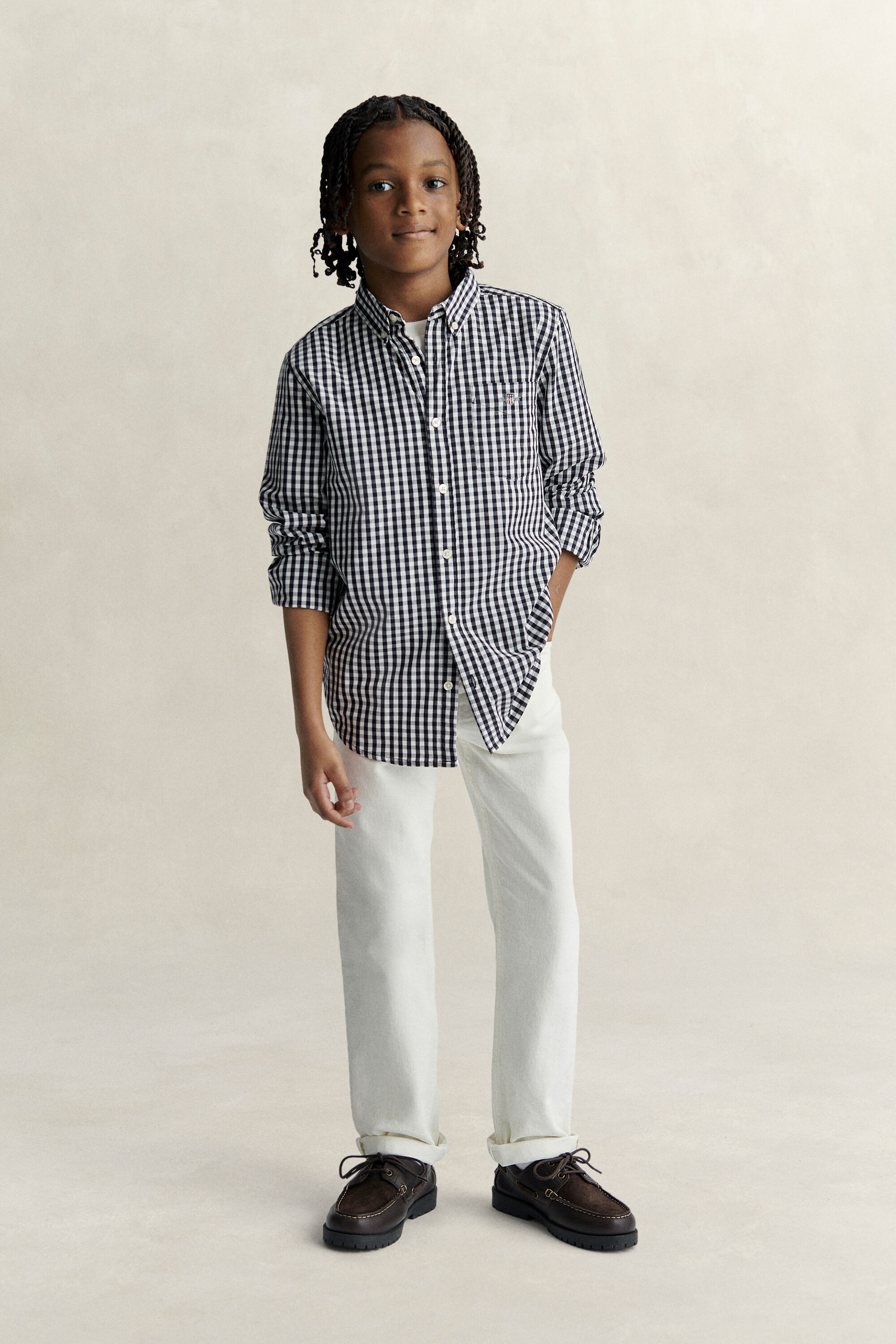 Teen Boys ‑malliston gingham-popliinipaita