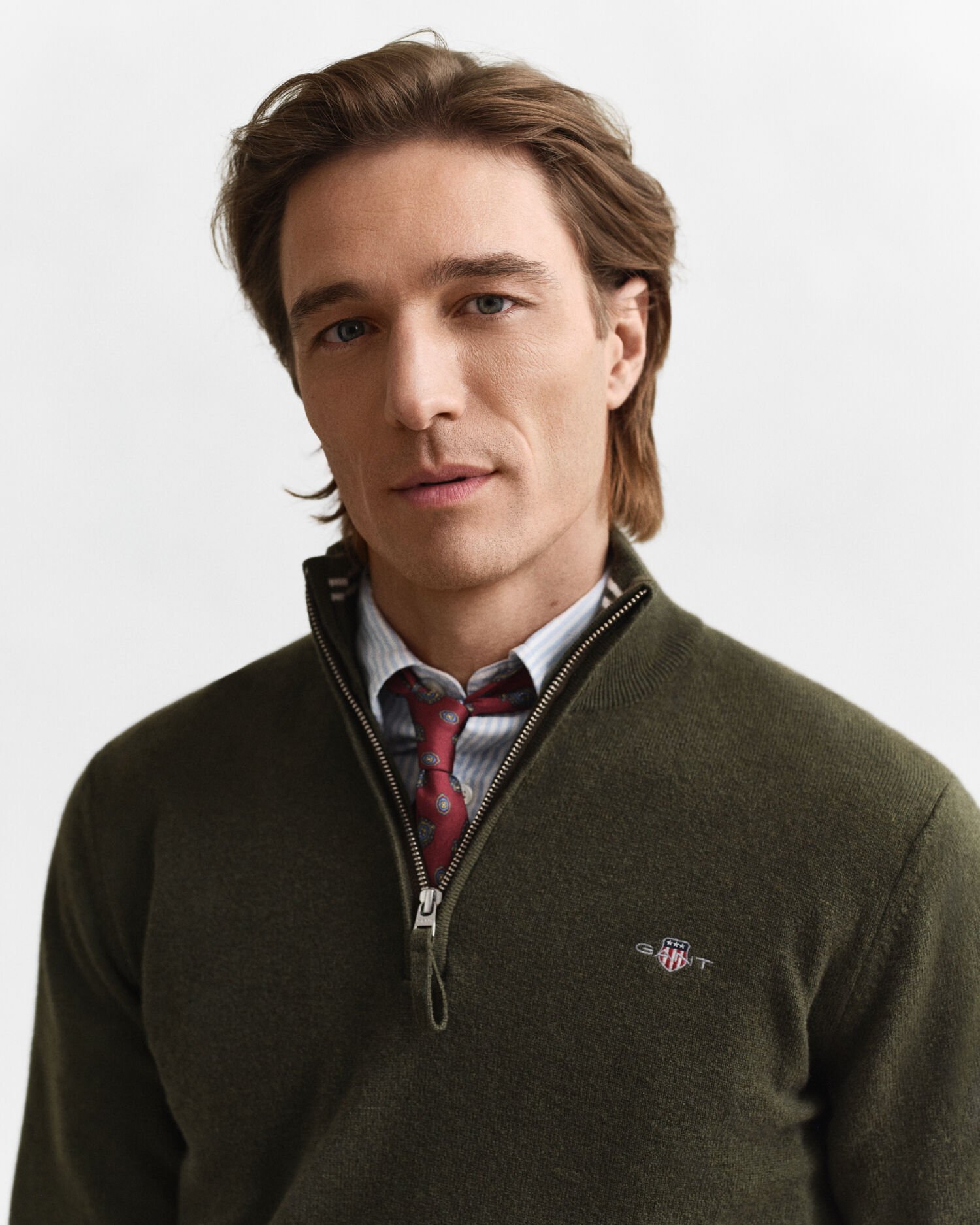 Ohut lampaanvillaneule, vetoketjukaulus