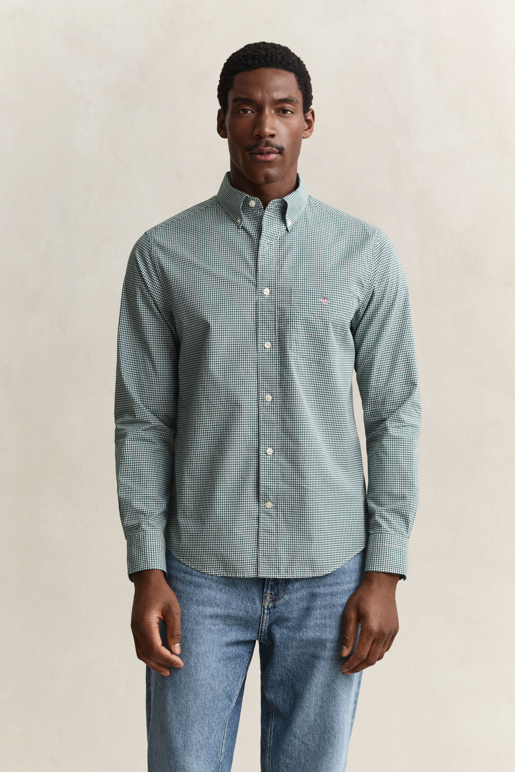 Gingham-ruudullinen Classic-popliinipaita