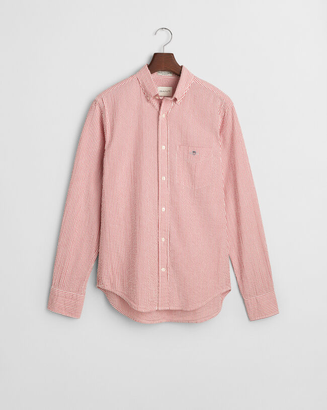 Regular fit ‑mitoitettu seersucker-raitapaita