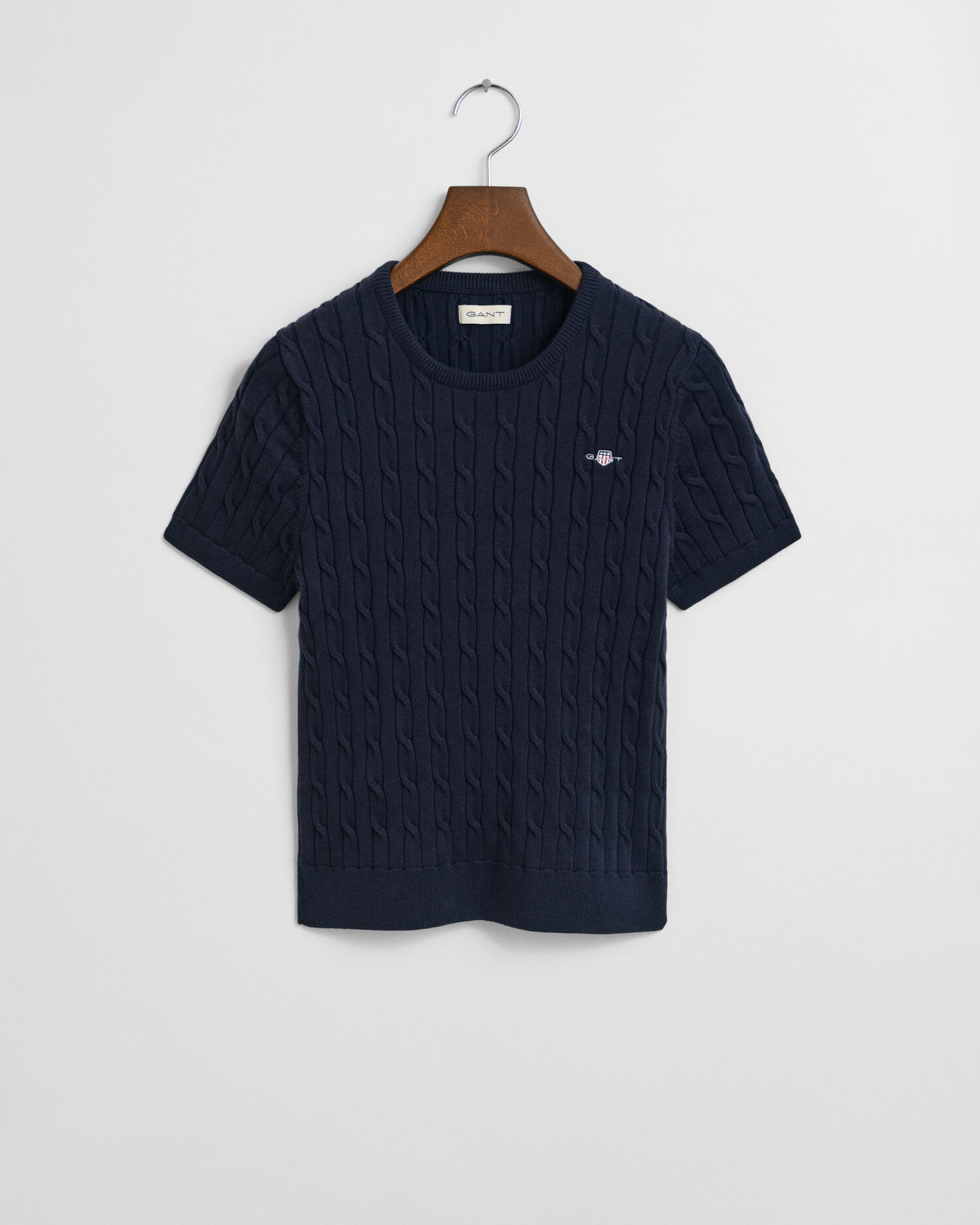 Teen Girls -malliston joustopuuvillainen lyhythihainen palmikkoneulepusero