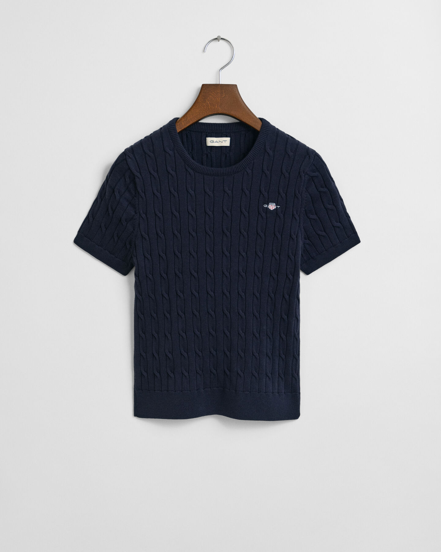 Teen Girls -malliston joustopuuvillainen lyhythihainen palmikkoneulepusero