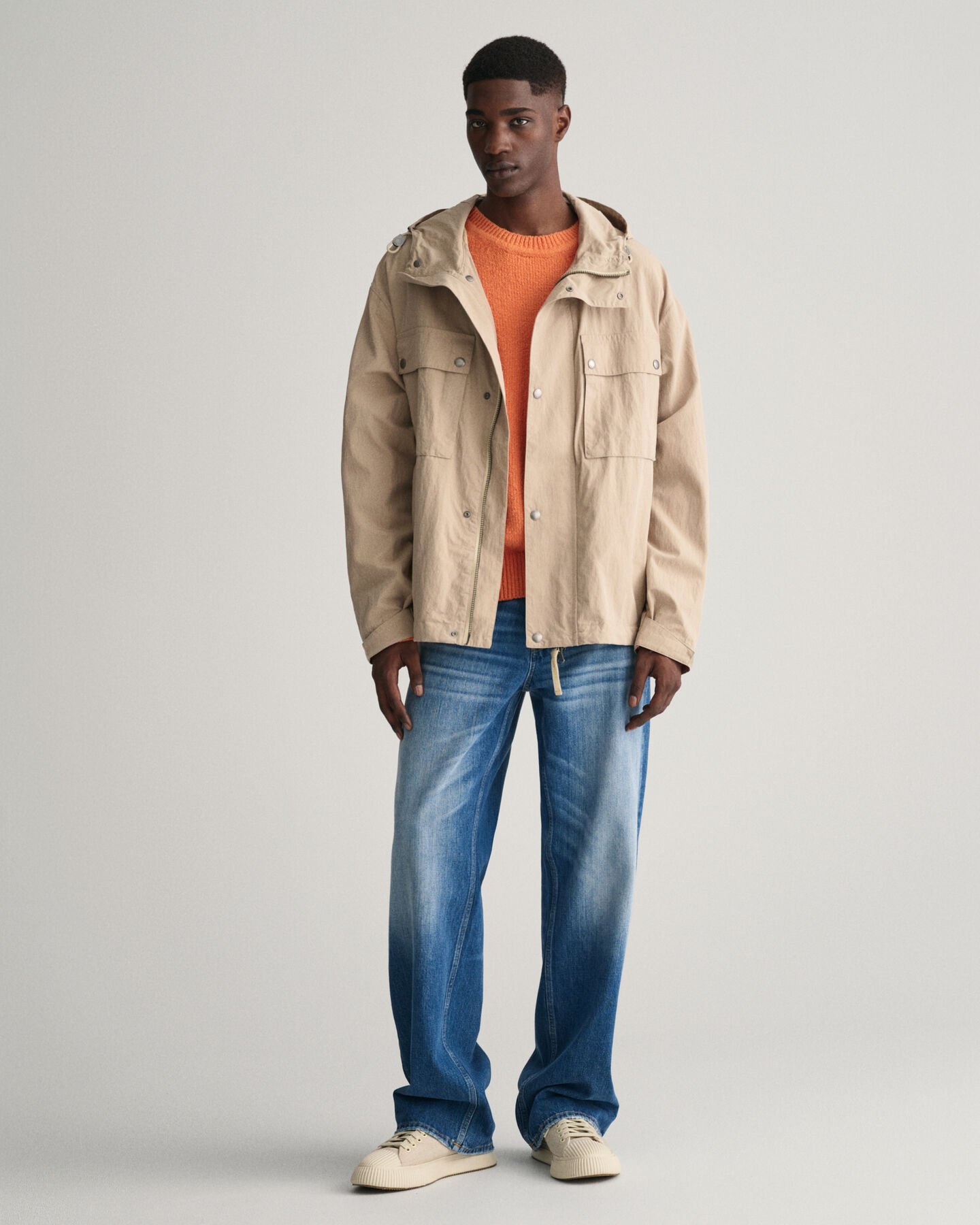 Puuvillainen Windbreaker-takki