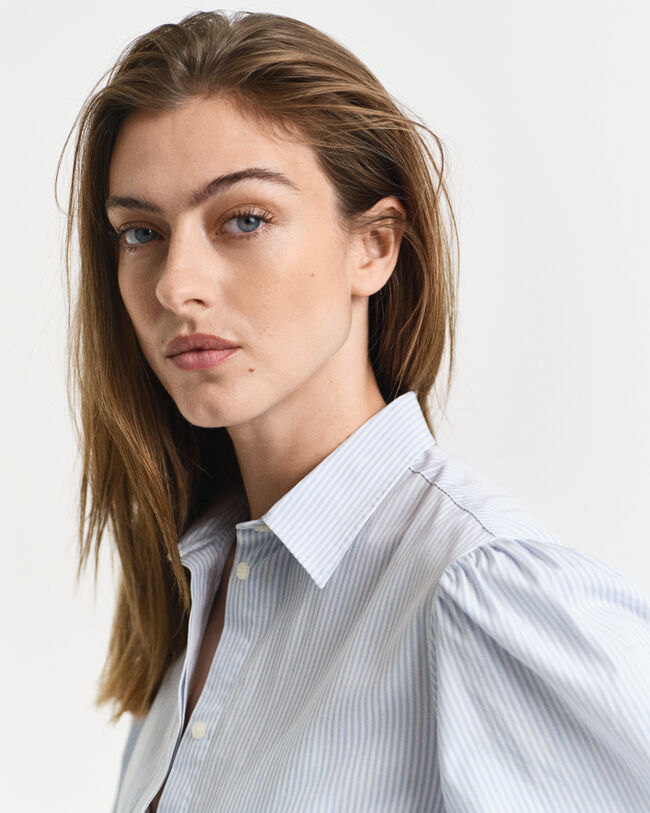 Raidallinen klassinen popliinimekko