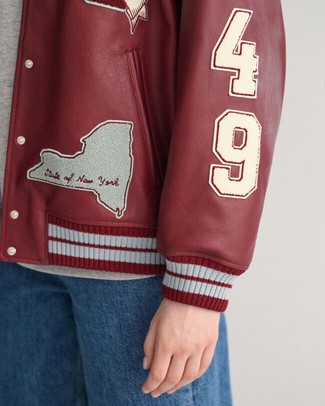 Nahkainen GANT Varsity Jacket ‑takki