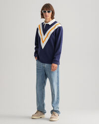 Tiger Heavy Rugger ‑paita v:n muotoisella raitakuviolla