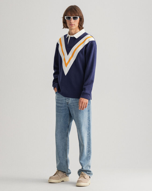 Tiger Heavy Rugger ‑paita v:n muotoisella raitakuviolla