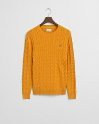 Puuvillainen palmikkoneulepusero, pyöreä pääntie