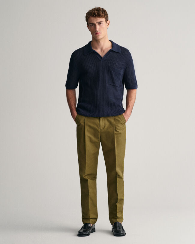 Regular&nbsp;fit ‑mitoitetut puuvillaiset puvunhousut