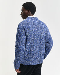 Kohopintainen villasekoiteneule, pyöreä pääntie