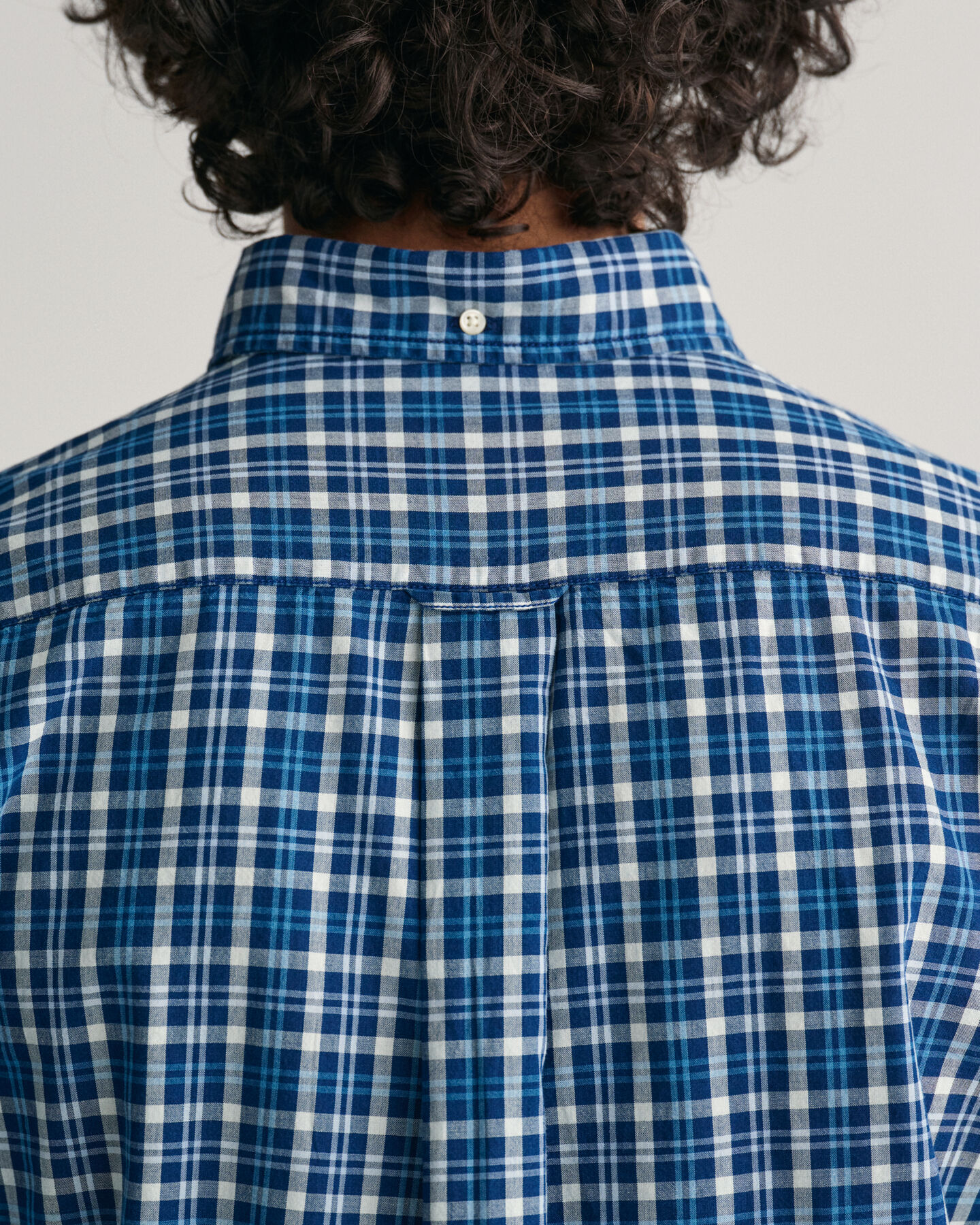 Regular&nbsp;fit ‑mitoitettu Indigo Madras -paita