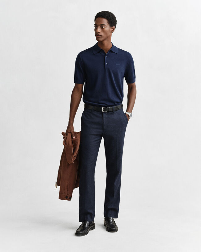 Ohut lyhythihainen merinovillapikeeneule