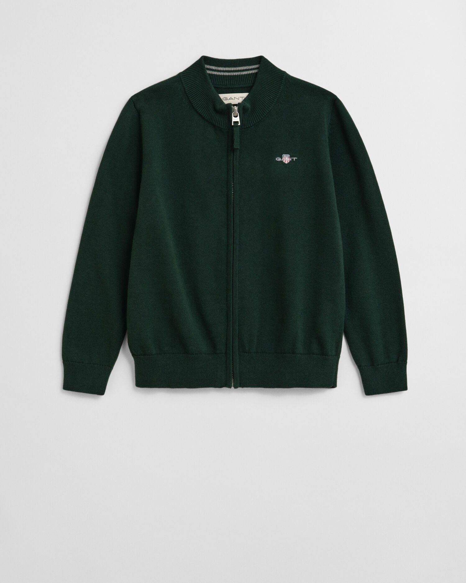 Kids-malliston vetoketjullinen Shield-puuvillaneuletakki