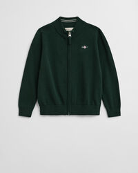 Kids-malliston vetoketjullinen Shield-puuvillaneuletakki