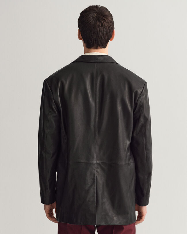 Oversized fit ‑mitoitettu nahkableiseri