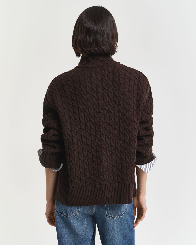 Vetoketjullinen palmikkoneuletakki