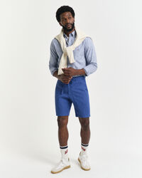 Relaxed fit ‑mitoitetu kiristysnyörilliset pellavashortsit