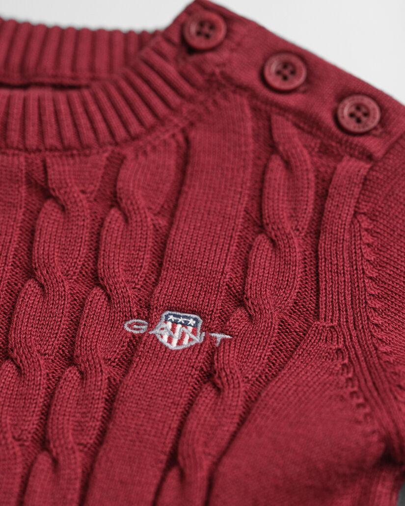 Baby Girl ‑malliston puuvillainen palmikkoneulemekko