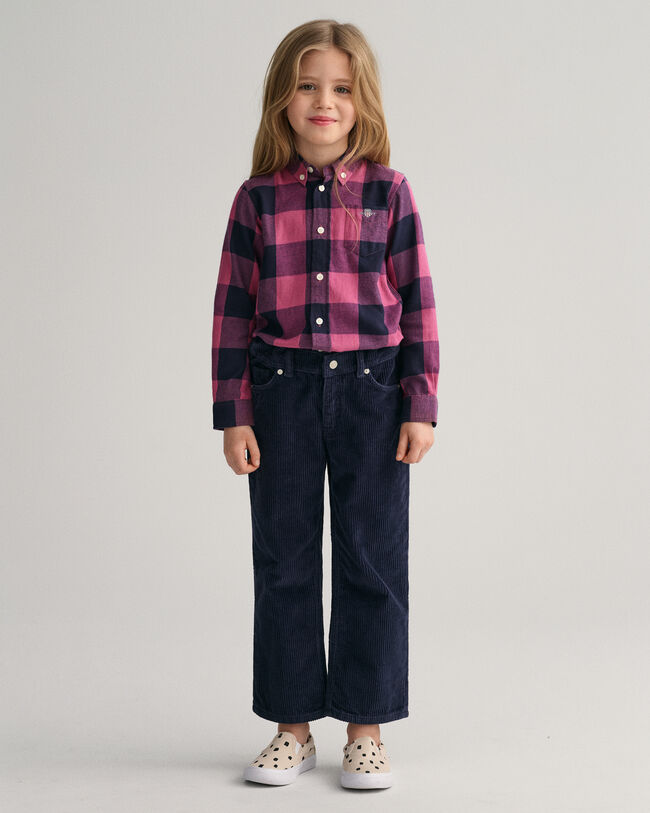 Kids-malliston Relaxed fit ‑mitoitetut vakosamettihousut
