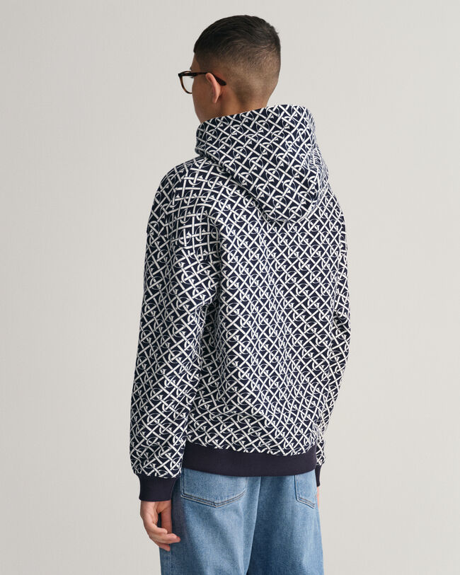 Teen Boys ‑malliston Oversized fit -mitoitettu Monogram-huppari