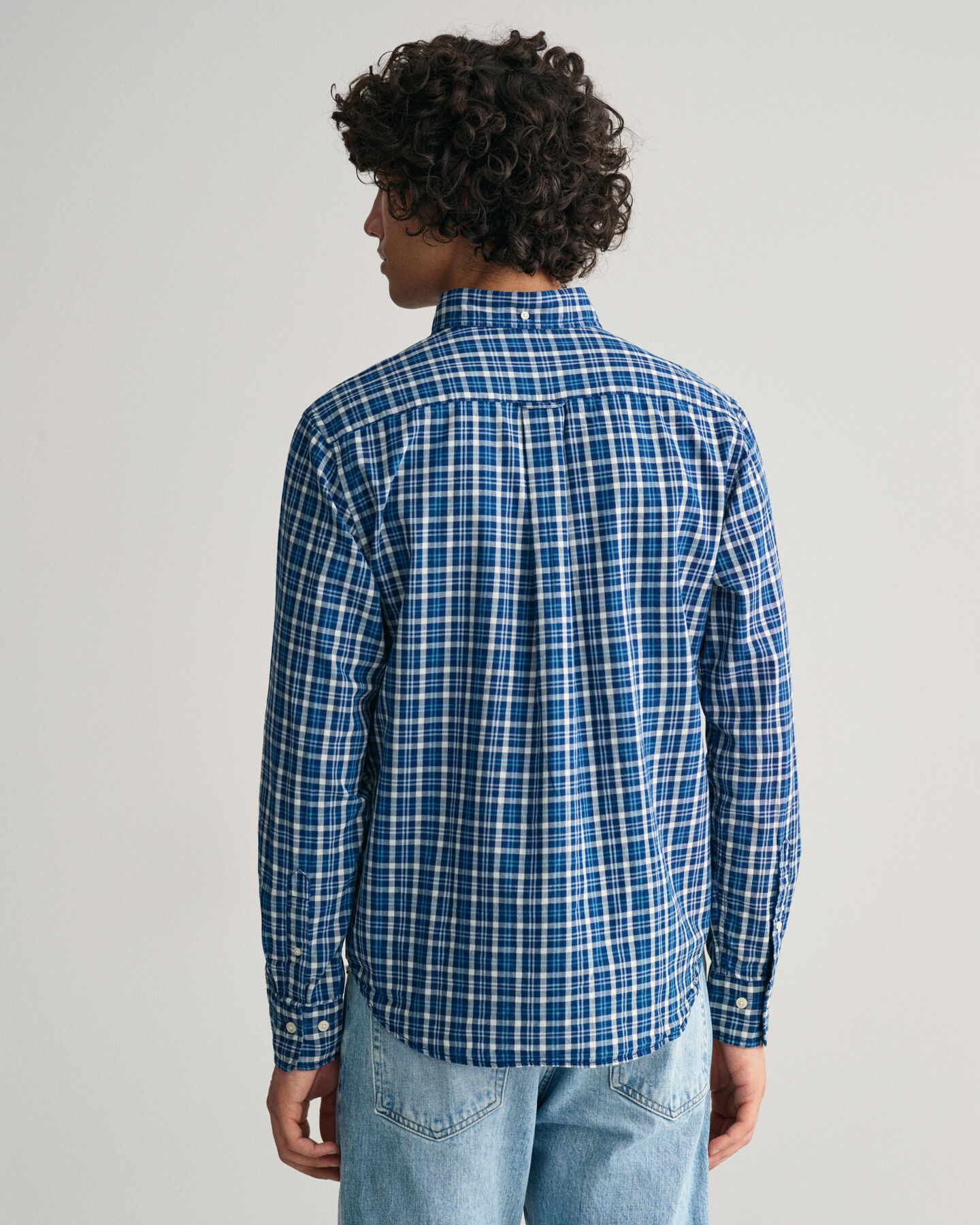 Regular&nbsp;fit ‑mitoitettu Indigo Madras -paita