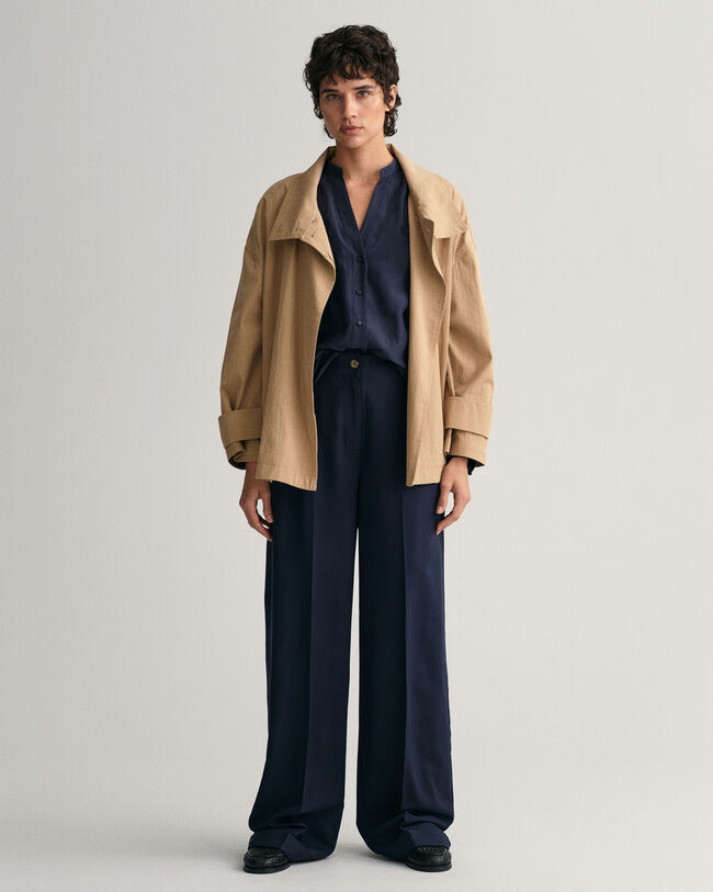 Relaxed fit ‑mitoitettu pusero puuvilla-silkkisekoitetta