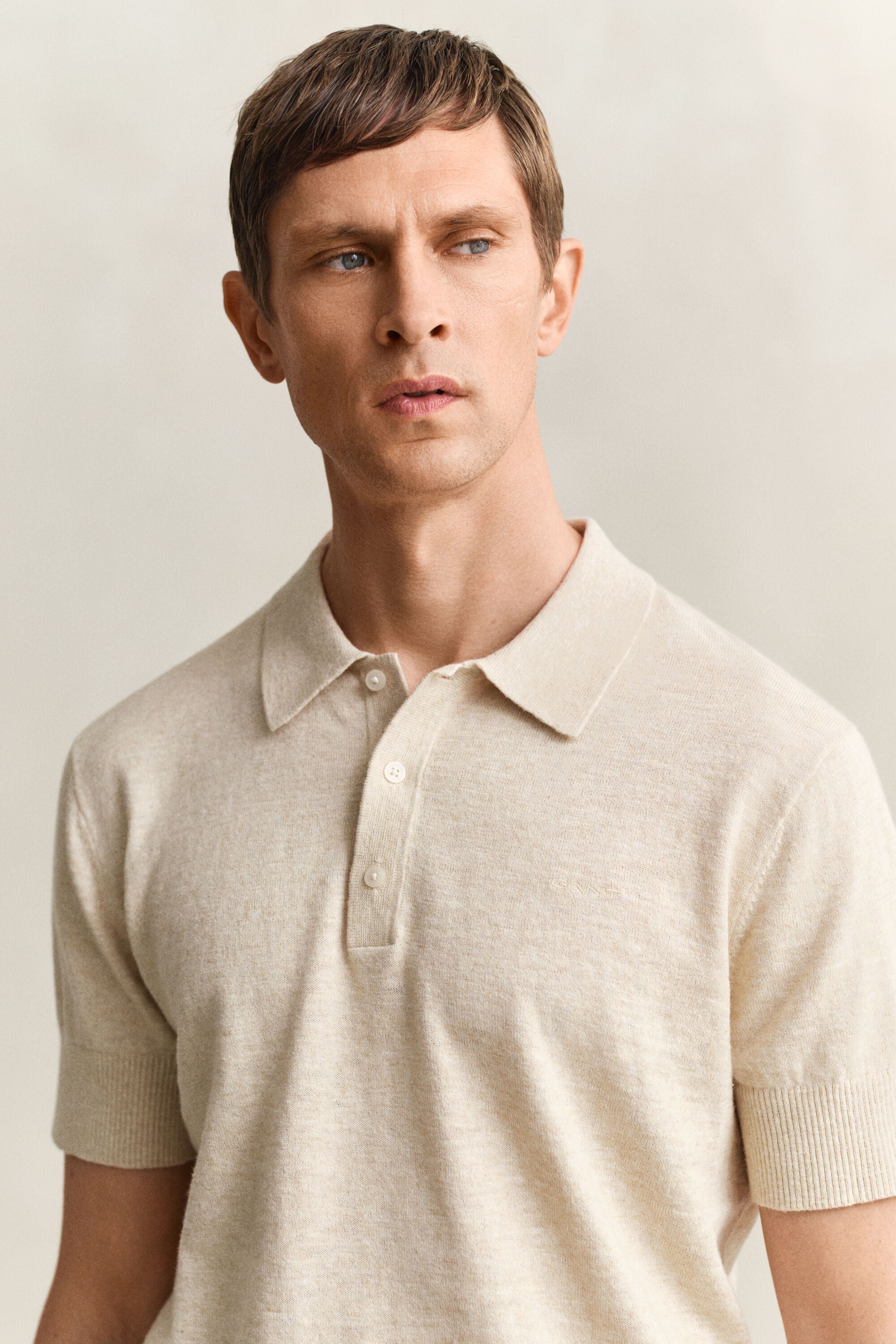 Lyhythihainen pikeepaita slub-puuvillasekoitetta