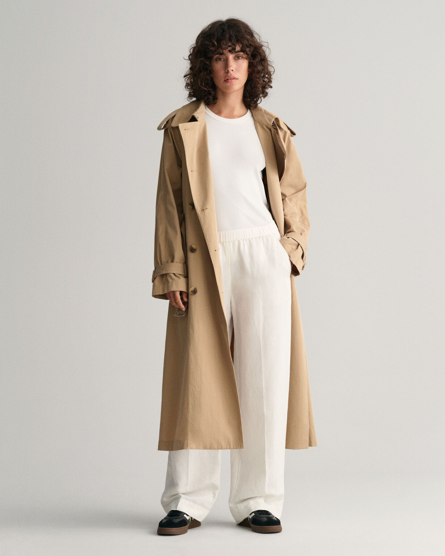 Relaxed fit ‑mitoitetut Pull-On-pellavasekoitehousut