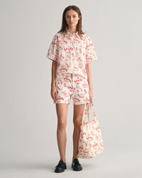 Relaxed&nbsp;fit ‑mitoitettu lyhythihainen tekstiprinttipaita