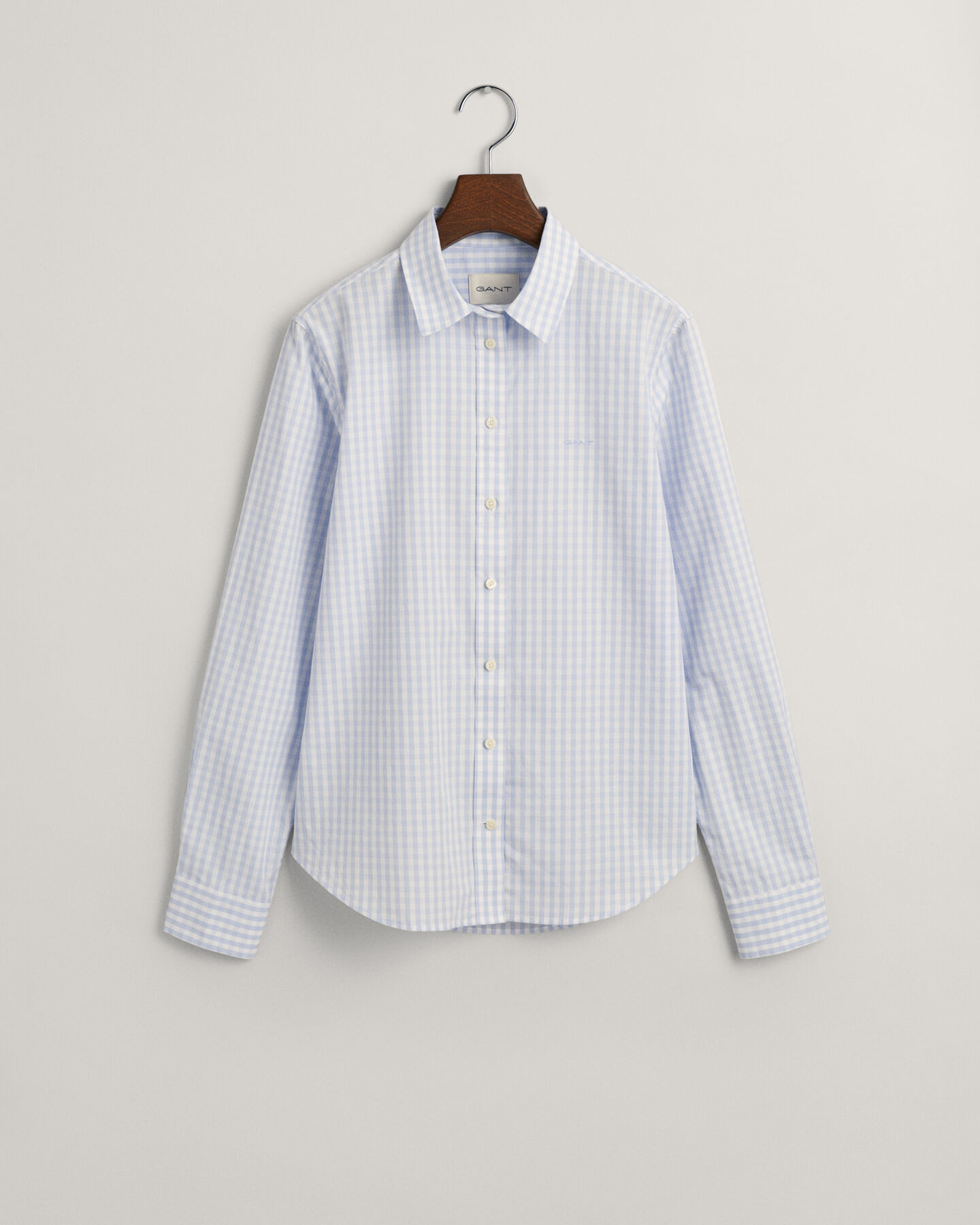 Regular fit ‑mitoitettu gingham-ruutuinen popliinipaita