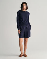 Relaxed fit ‑mitoitetut Pull-On-pellavasekoiteshortsit