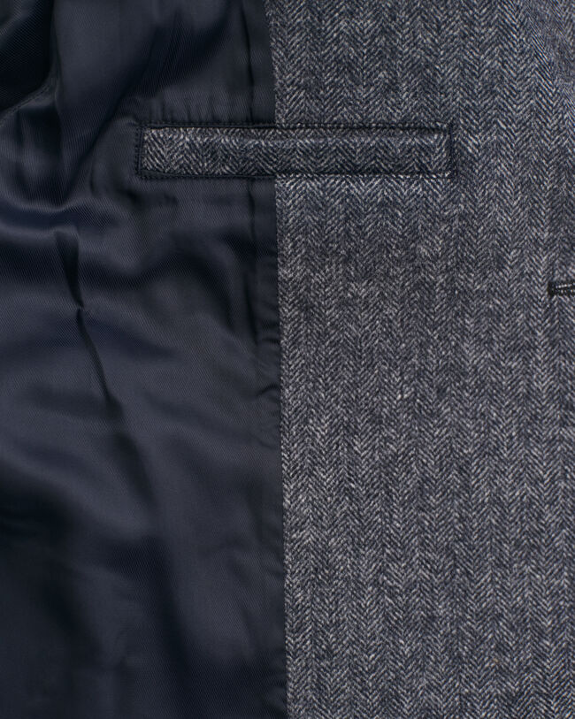 Lyhyt kalanruotokuvioinen villakangastakki