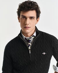 Puuvillainen palmikkoneule, vetoketjukaulus