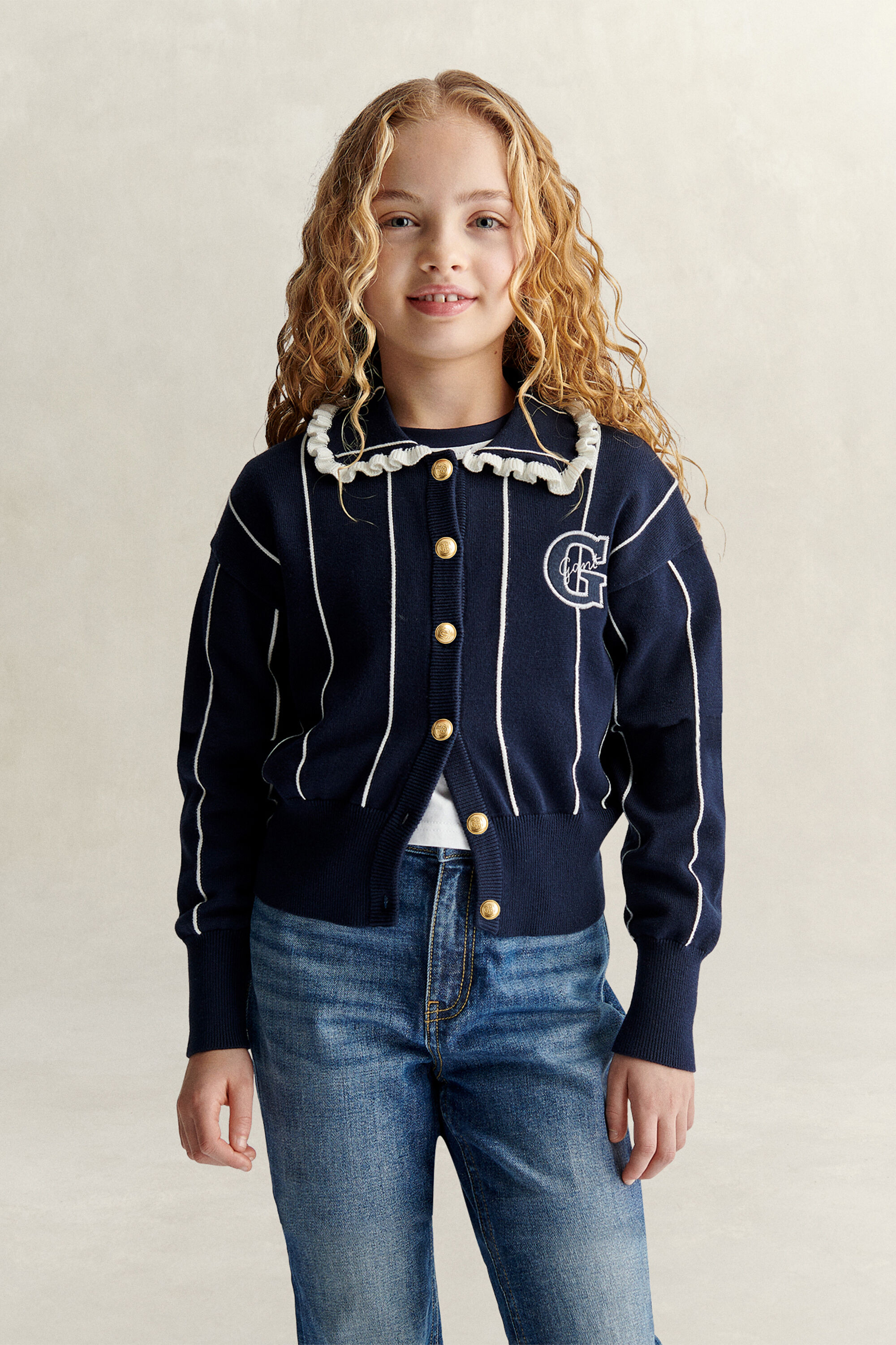 Teen Girls ‑malliston raidallinen neuletakki