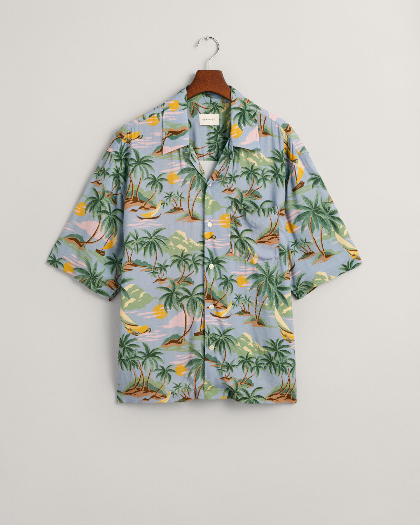 Relaxed fit ‑mitoitettu lyhythihainen Hawaiian Print -paita