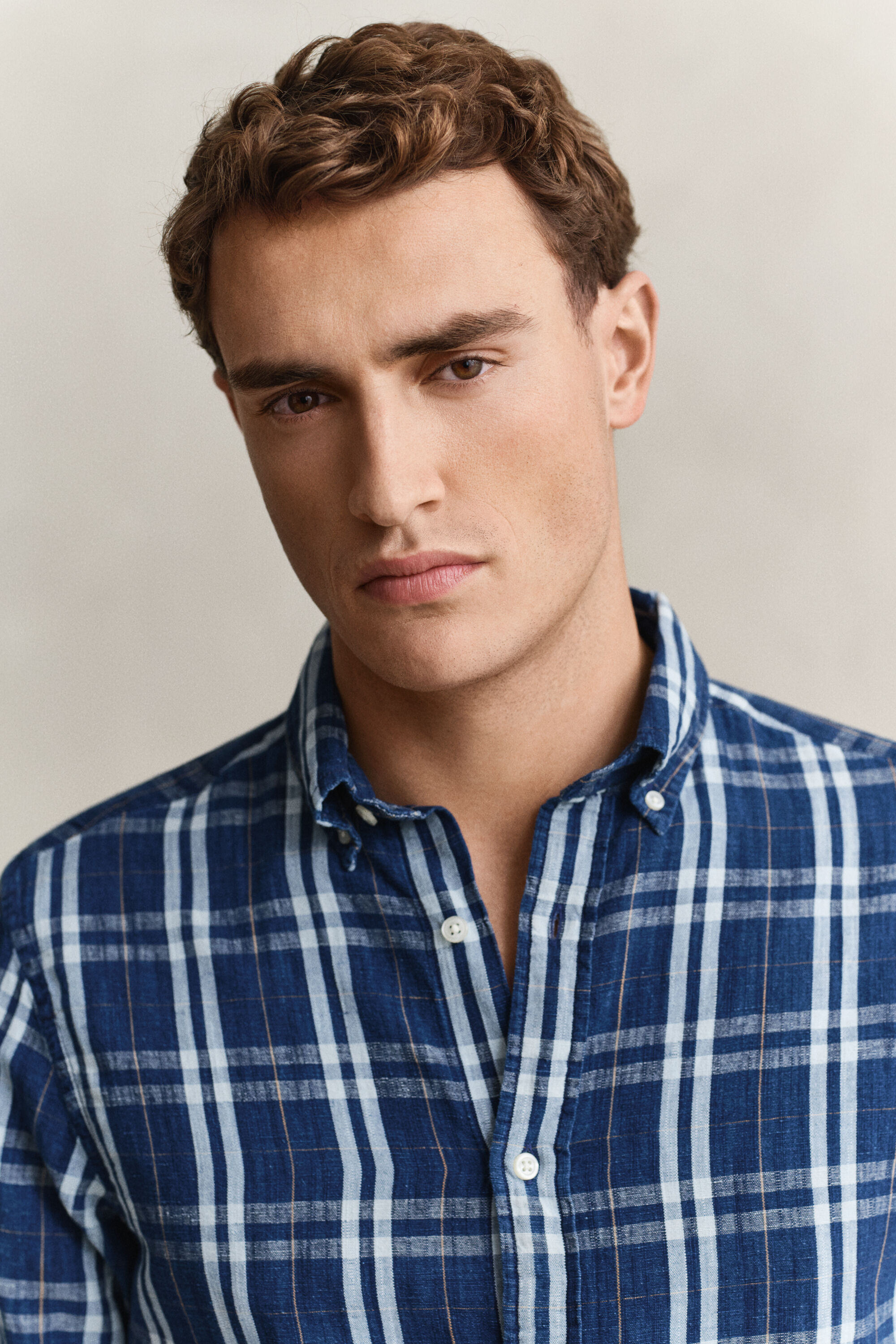 Puuvilla-pellavainen ruutupaita