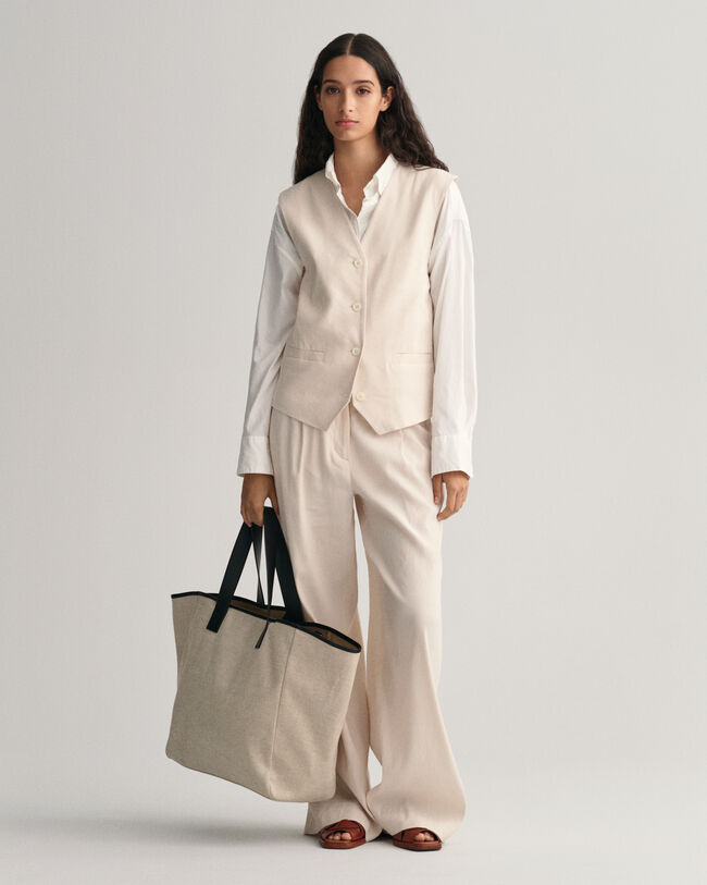 Regular fit ‑mitoitettu joustava pellavaliivi