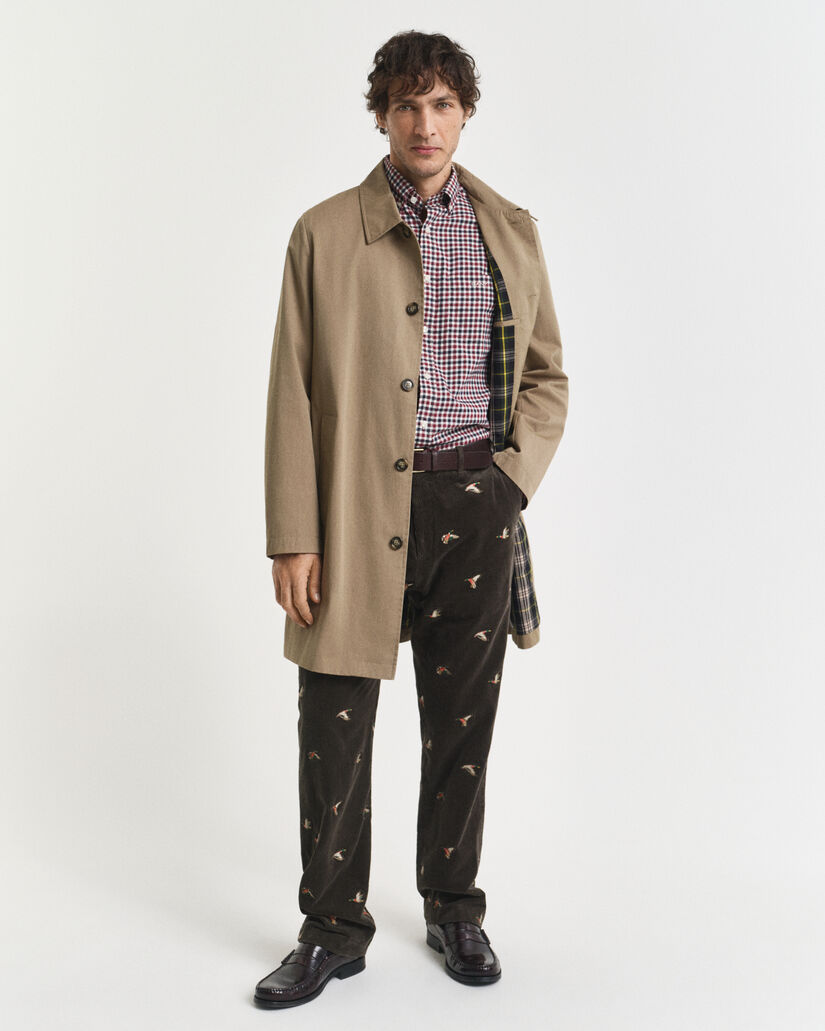 Regular fit ‑mitoitettu gingham-ruudullinen paita tvillikankaasta